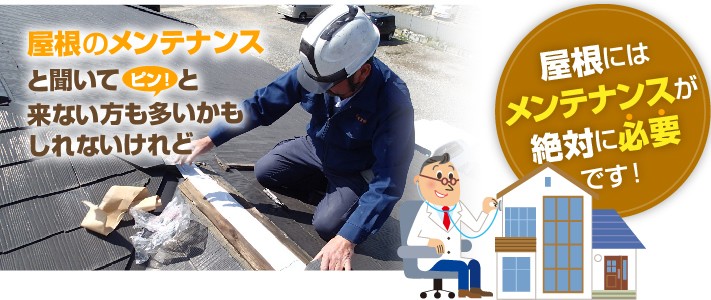 屋根にはメンテナンスが絶対に必要です!
