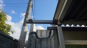 屋根延伸鉄骨下地梁持ち出し