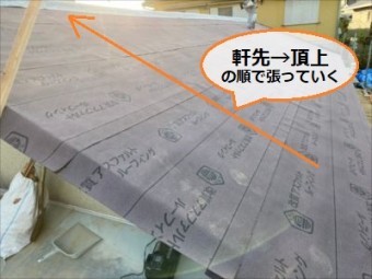 防水紙 ルーフィング 張る順番