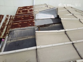 鋼板屋根破損1