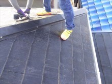屋根棟板不良ヵ所復旧