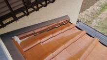 下屋のし瓦ズレと漆喰劣化状況