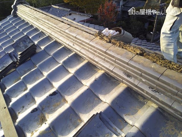 大屋根棟瓦復旧