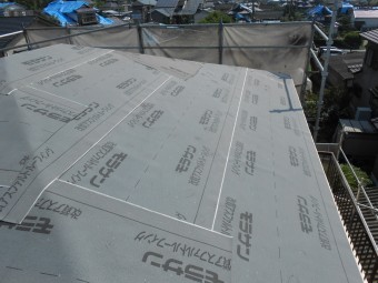 屋根 ルーフィング施工完了
