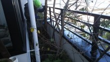 バルコニー植栽撤去状況