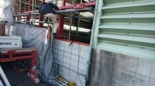 腰ブロック組積・鉄骨下地