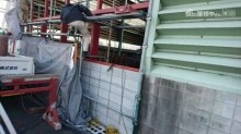 腰ブロック組積・鉄骨下地