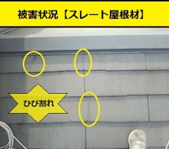 スレート屋根材 割れ