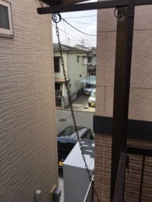 ベランダ樋の補修