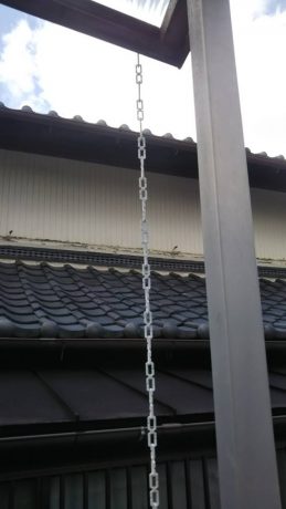 テラス屋根の飾り樋取付