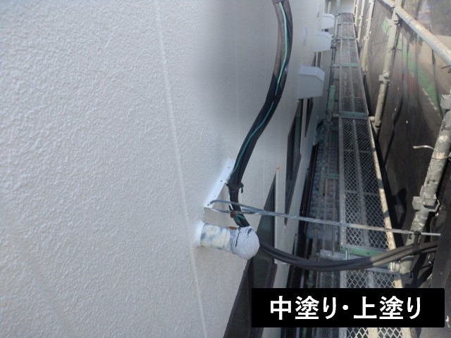 ALC外壁塗装 中塗り・上塗り