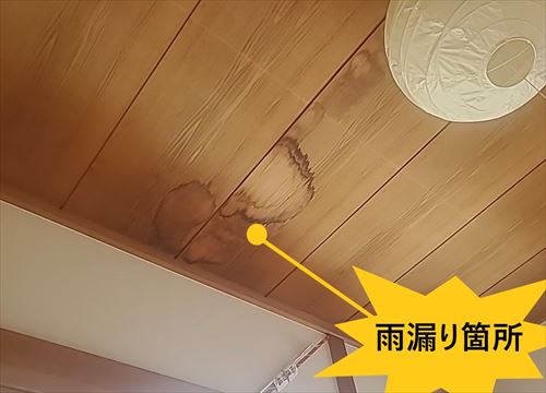 堺市中区にて室内天井に雨染みが広がってるとご相談｜現地調査へお伺いしました