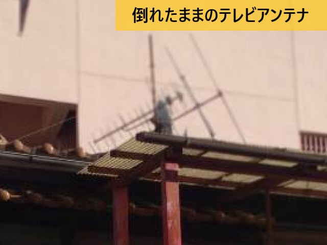 倒れたままのテレビアンテナ