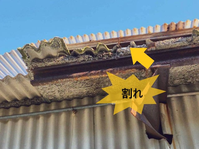 小波スレートの割れ