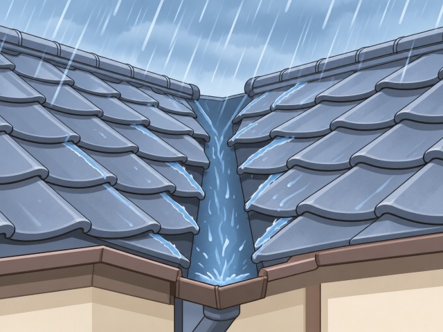 屋根　大雨