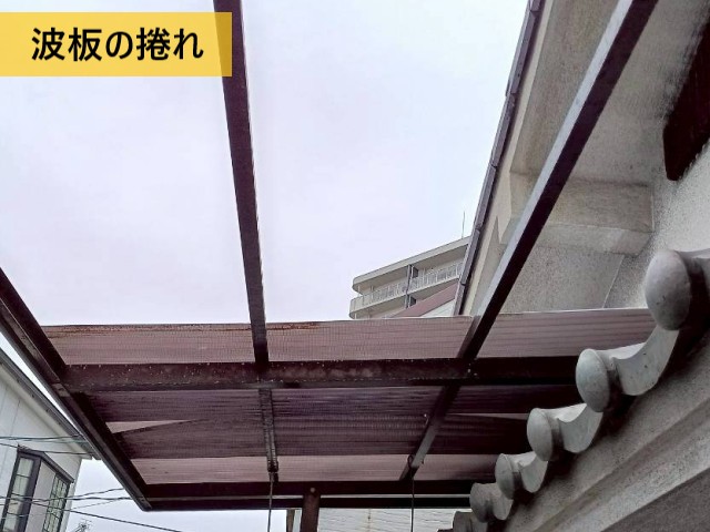 波板の捲れ