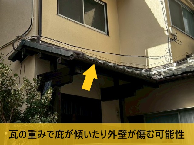瓦の重みで傾く可能性